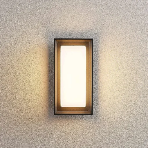 Arcchio LED-vegglampe Ismera, antrasitt/opal, IP65, glass| Kommersiell Utebelysning|Led-Utendørs