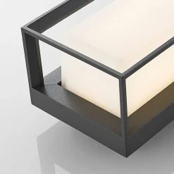 Arcchio LED-vegglampe Ismera, antrasitt/opal, IP65, glass| Kommersiell Utebelysning|Led-Utendørs