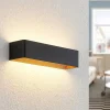 Arcchio LED-vegglampe Karam, 37 cm, svart, metall, opp/ned| Design- Og Hotellbelysning|Led-Innendørs