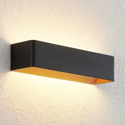 Arcchio LED-vegglampe Karam, 37 cm, svart, metall, opp/ned| Design- Og Hotellbelysning|Led-Innendørs
