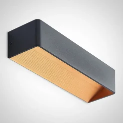 Arcchio LED-vegglampe Karam, 37 cm, svart, metall, opp/ned| Design- Og Hotellbelysning|Led-Innendørs