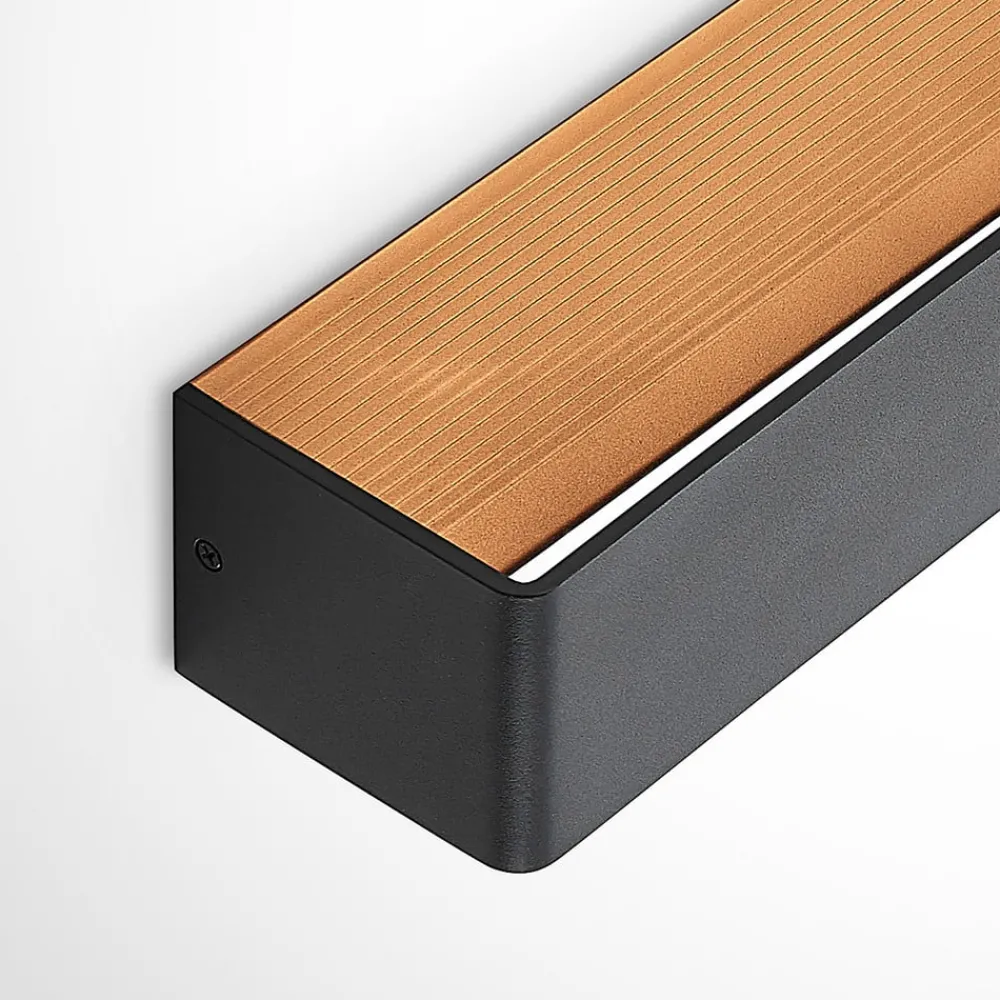 Arcchio LED-vegglampe Karam, 37 cm, svart, metall, opp/ned| Design- Og Hotellbelysning|Led-Innendørs