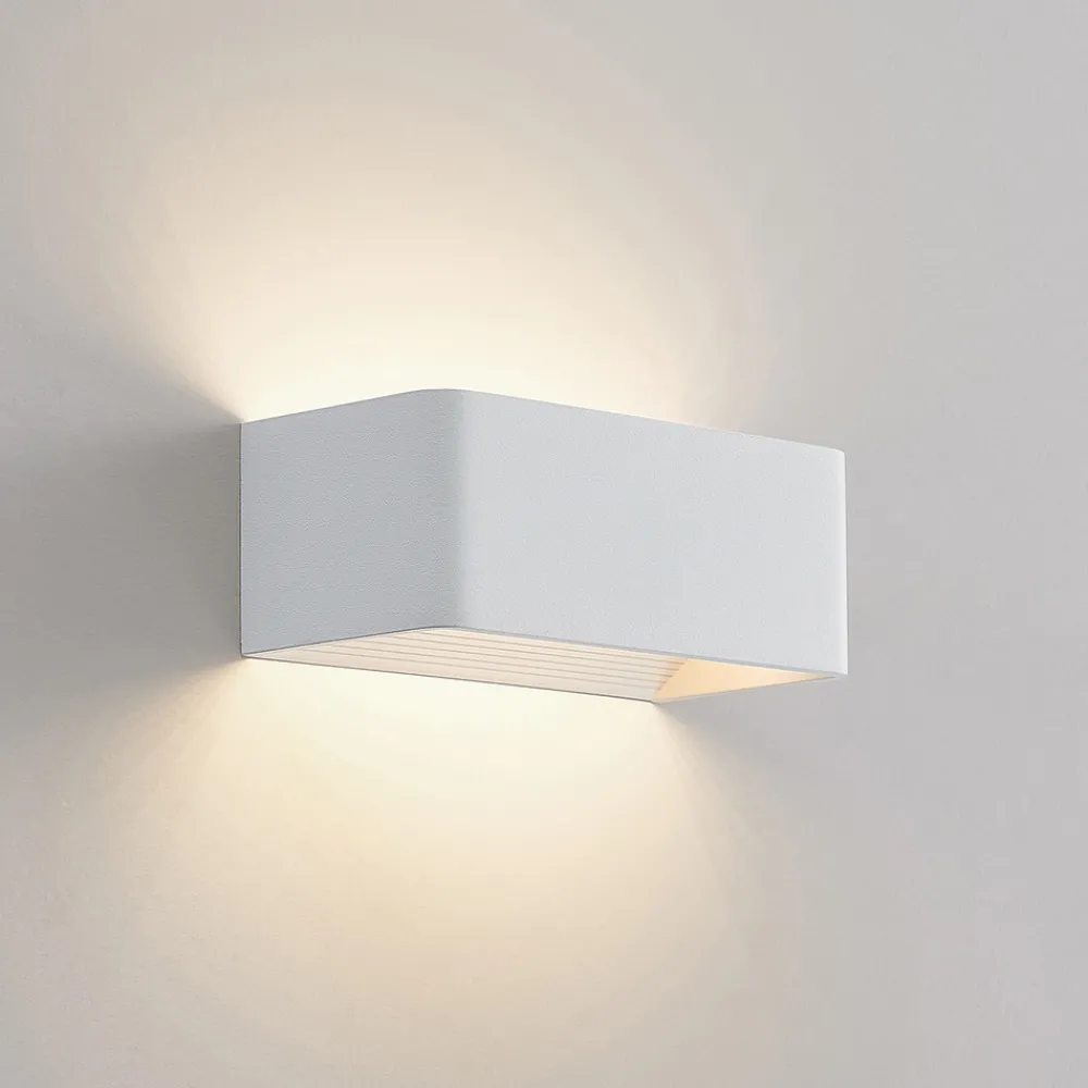 Arcchio LED-vegglampe Karam, 20 cm, hvit, metall, opp/ned Online