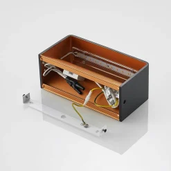 Arcchio LED-vegglampe Karam, 20 cm, svart, metall, opp/ned| Design- Og Hotellbelysning|Led-Innendørs