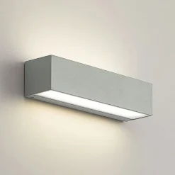 Arcchio LED-vegglampe Lengo, 25 cm, grå, 2 lyskilder, CCT| Kommersiell Utebelysning|Terrassebelysning