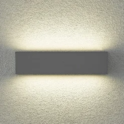 Arcchio LED-vegglampe Lengo, 25 cm, grå, 2 lyskilder, CCT| Kommersiell Utebelysning|Terrassebelysning