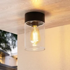 Arcchio Liljana utendørs taklampe, IP65, svart| Kommersiell Utebelysning|Taklamper Utendørs