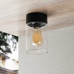 Arcchio Liljana utendørs taklampe, IP65, svart| Kommersiell Utebelysning|Taklamper Utendørs