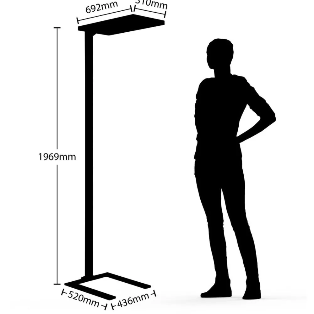 Arcchio Nelus LED-gulvlampe, dimbar, beveg.sensor| Kontorbelysning|Gulvlamper