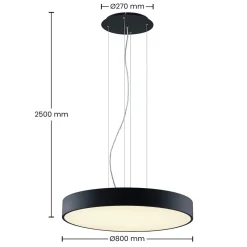 Arcchio Noabelle LED-hengelampe, svart, 80 cm New