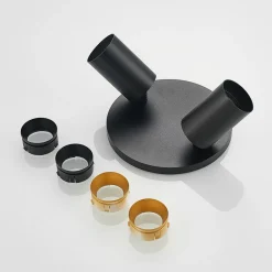 Arcchio spotlight Brinja, svart, rund, Ø 6 cm, 2 lyskilder, GU10 Online