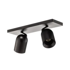 Arcchio spotlight Brinja, svart, kantet, Ø 7 cm, 2 lyskilder, GU10| Kontorbelysning