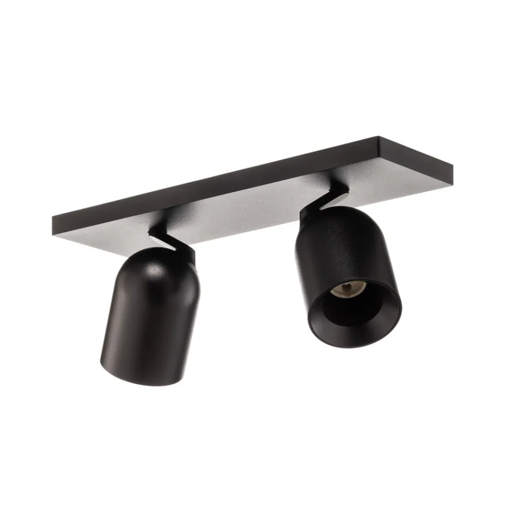 Arcchio spotlight Brinja, svart, kantet, Ø 7 cm, 2 lyskilder, GU10| Kontorbelysning