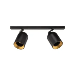 Arcchio spotlight Brinja, svart, kantet, Ø 7 cm, 2 lyskilder, GU10| Kontorbelysning