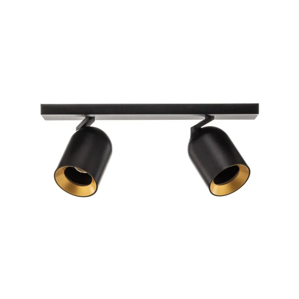 Arcchio spotlight Brinja, svart, kantet, Ø 7 cm, 2 lyskilder, GU10| Kontorbelysning