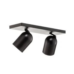 Arcchio spotlight Brinja, svart, kantet, Ø 7 cm, 2 lyskilder, GU10| Kontorbelysning