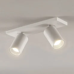 Arcchio spotlight Brinja, hvit, kantet, Ø 6 cm, 2 lyskilder, GU10| Butikkbelysning|Design- Og Hotellbelysning