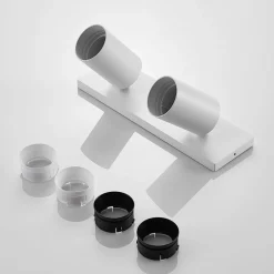 Arcchio spotlight Brinja, hvit, kantet, Ø 6 cm, 2 lyskilder, GU10| Butikkbelysning|Design- Og Hotellbelysning