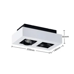 Arcchio spotlight Vince, 25 cm, 2 lyskilder, hvit/svart, GU10 Online