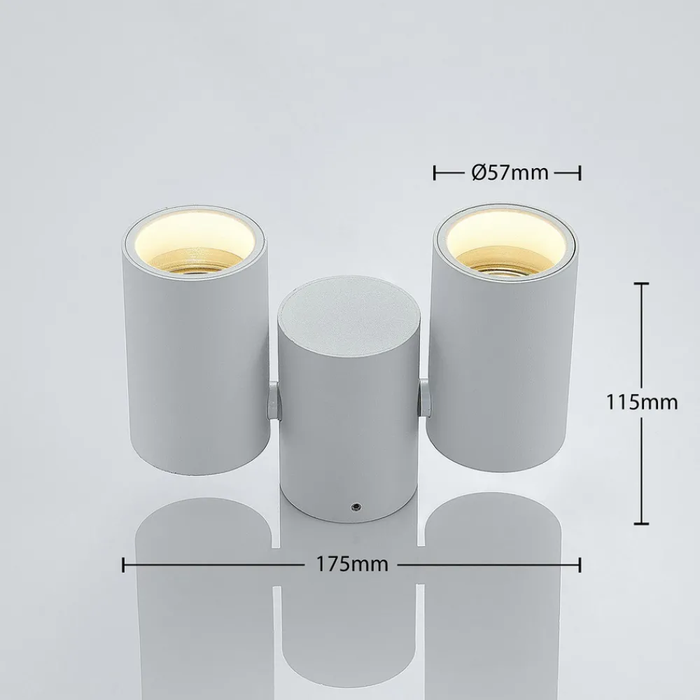 Arcchio taklampe Gesina, 2-lys, hvit, aluminium, 17,5 cm Best