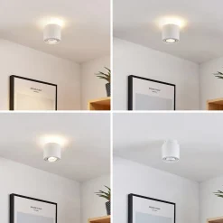 Arcchio taklampe Walisa, Ø 10 cm, hvit, metall, GU10| Butikkbelysning|Spotter I Tak