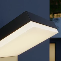 Arcchio utendørs LED-vegglampe Yolena, sensor, antrasitt, aluminium| Kommersiell Utebelysning|Vegglamper Med Sensor