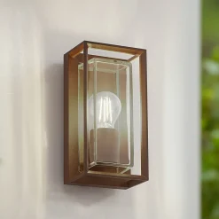 Arcchio utendørs vegglampe Ismera, rustfarget, IP65, glass, E27 Discount