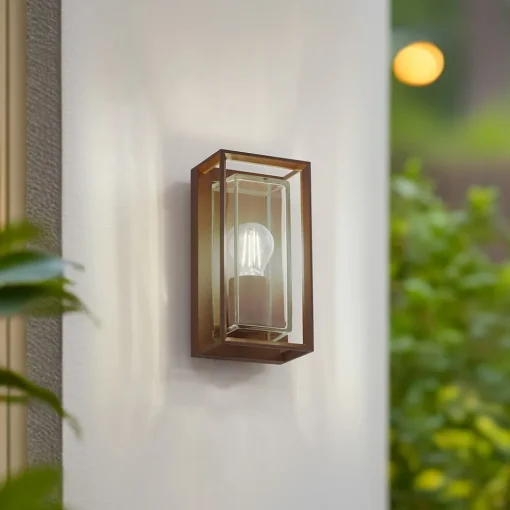 Arcchio utendørs vegglampe Ismera, rustfarget, IP65, glass, E27 Discount