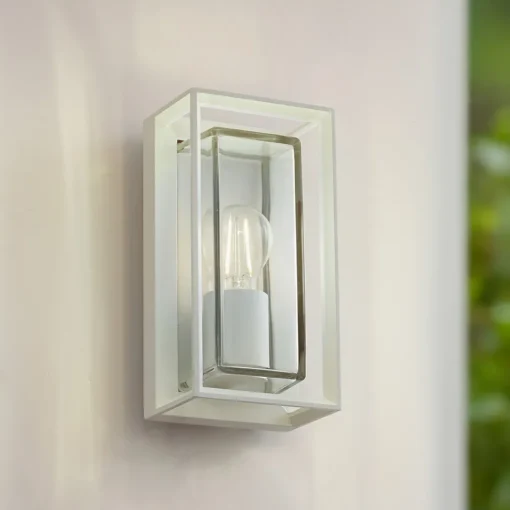 Arcchio utendørs vegglampe Ismera, hvit, IP65, glass, E27 Hot