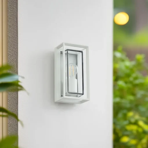 Arcchio utendørs vegglampe Ismera, hvit, IP65, glass, E27 Hot