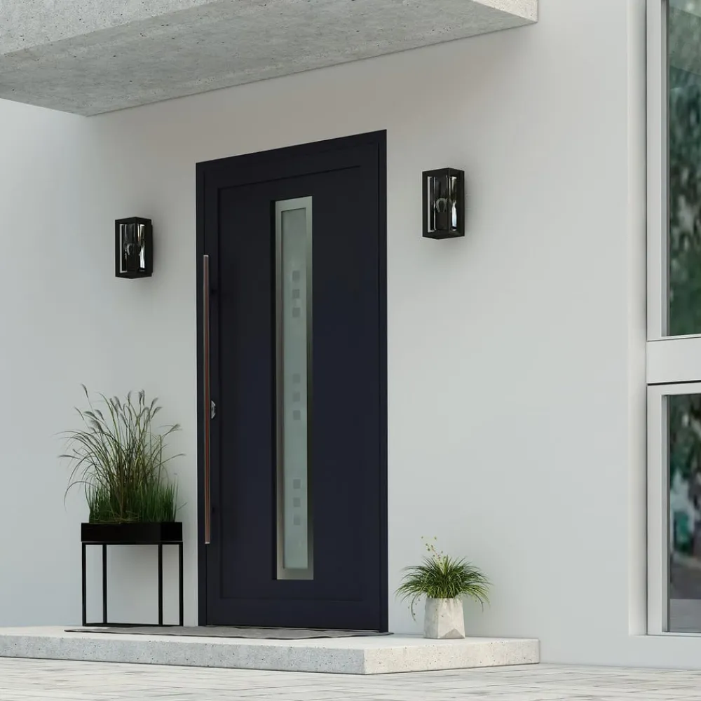 Arcchio utendørs vegglampe Ismera, antrasitt/klar, IP65, glass| Terrassebelysning|Vegglamper Utendørs