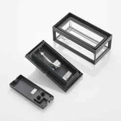 Arcchio utendørs vegglampe Ismera, antrasitt/klar, IP65, glass| Terrassebelysning|Vegglamper Utendørs