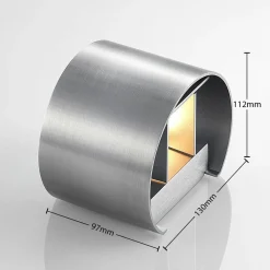 Arcchio vegglampe Zuzana, rund, aluminiumsfarget, G9, 13 cm bred| Design- Og Hotellbelysning