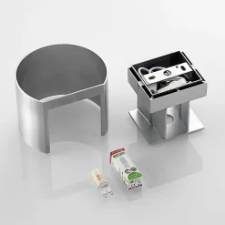 Arcchio vegglampe Zuzana, rund, aluminiumsfarget, G9, 13 cm bred| Design- Og Hotellbelysning