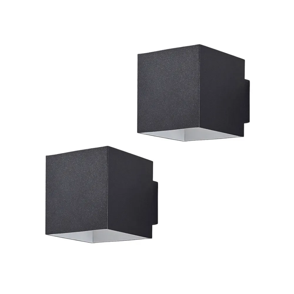 Arcchio vegglampe Zuzana, sett med 2 stk, svart, G9, 10 cm bred Clearance