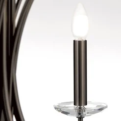 ORION Ariane lysekrone, nikkel, Ø 92 cm, krystall, 10 lyskilder. Outlet