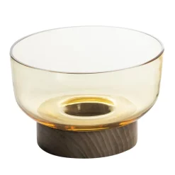 Artemide Bontà skål, gul, Ø 18 cm, glass, tre| Møbel Og Interiør
