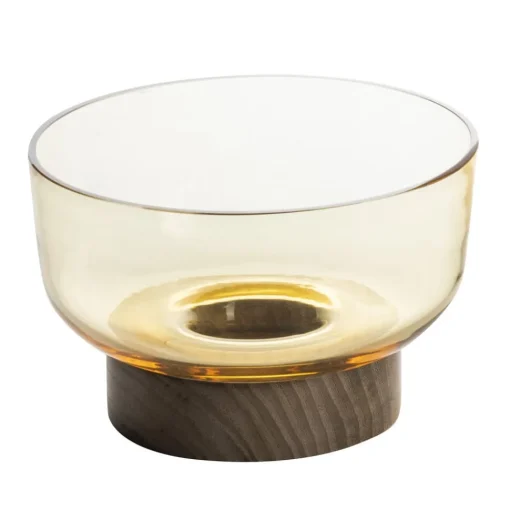 Artemide Bontà skål, gul, Ø 18 cm, glass, tre| Møbel Og Interiør
