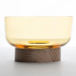 Artemide Bontà skål, gul, Ø 18 cm, glass, tre| Møbel Og Interiør