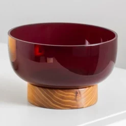 Artemide Bontà skål, rød, Ø 18 cm, glass, tre Hot