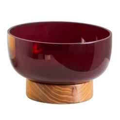 Artemide Bontà skål, rød, Ø 18 cm, glass, tre Hot