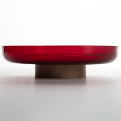 Artemide Bontà skål, rød, Ø 26 cm, glass, tre| Møbel Og Interiør