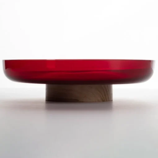 Artemide Bontà skål, rød, Ø 26 cm, glass, tre| Møbel Og Interiør