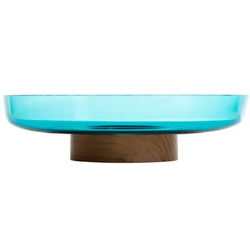 Artemide Bontà skål, turkis, Ø 26 cm, glass, tre New