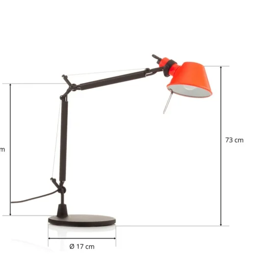 Artemide Tolomeo Micro Bicolour bord svart/korall| Kontorbelysning|Bordlamper
