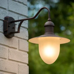 Lucide Aruba utendørs vegglampe, Ø 25 cm, rustbrun Sale