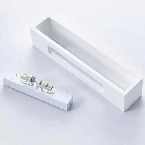 Lindby Arya vegglampe, opp/ned, hvit, gips, G9, 2 lyskilder, lakkerbar New