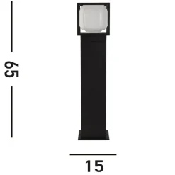 Searchlight Athens LED-gatelampe, IP54, svart, høyde 65 cm, metall| Gatebelysning, Pullert Belysning