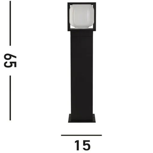 Searchlight Athens LED-gatelampe, IP54, svart, høyde 65 cm, metall| Gatebelysning, Pullert Belysning