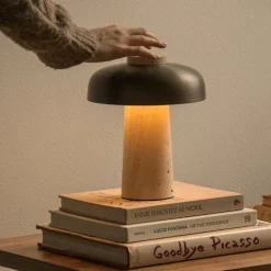 Audo Copenhagen Audo bordlampe, sand/bronse, stein, 24,5 cm